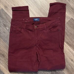 Old Navy Rockstar Mid-Rise maroon burgundy jeans 10